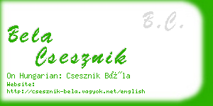 bela csesznik business card